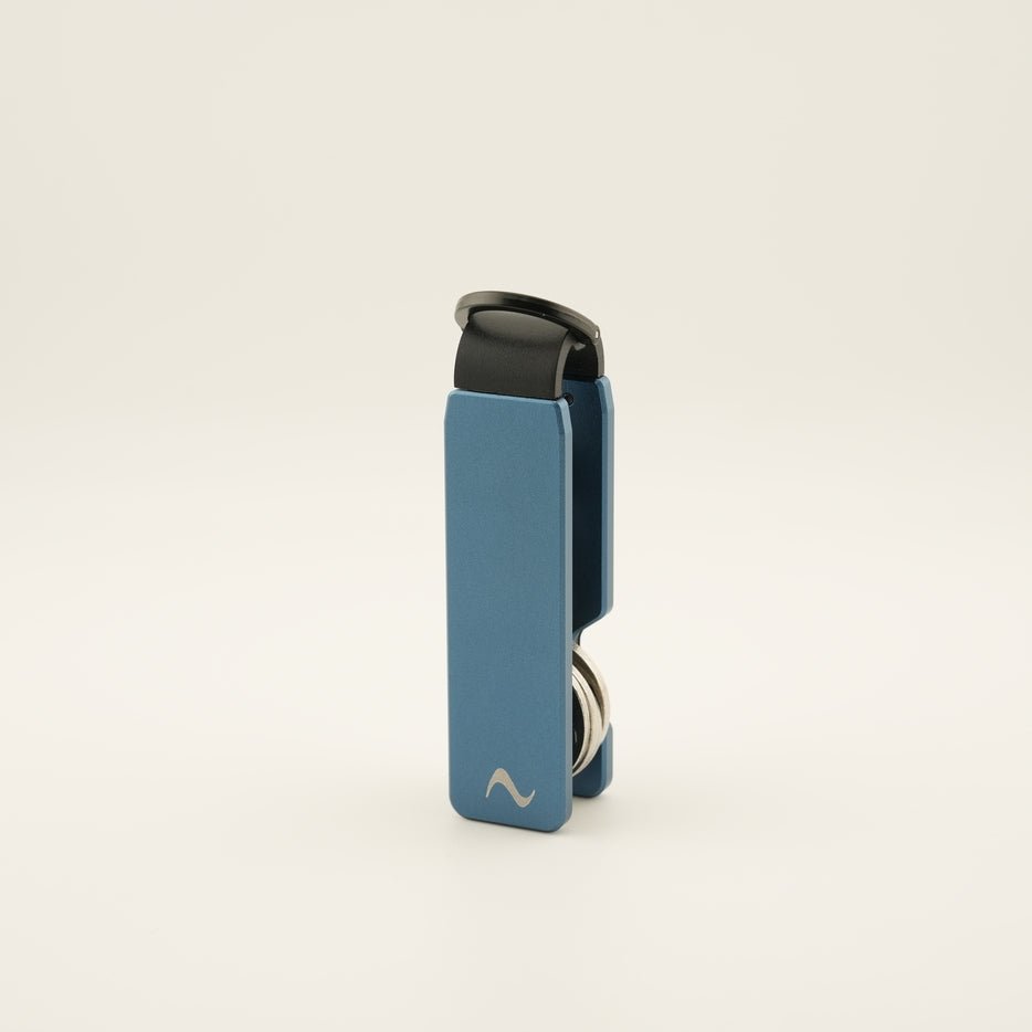 Nomad Twist Key Organizer Blue – Slim and stylish aluminum key organizer for everyday use and noise-free pockets.