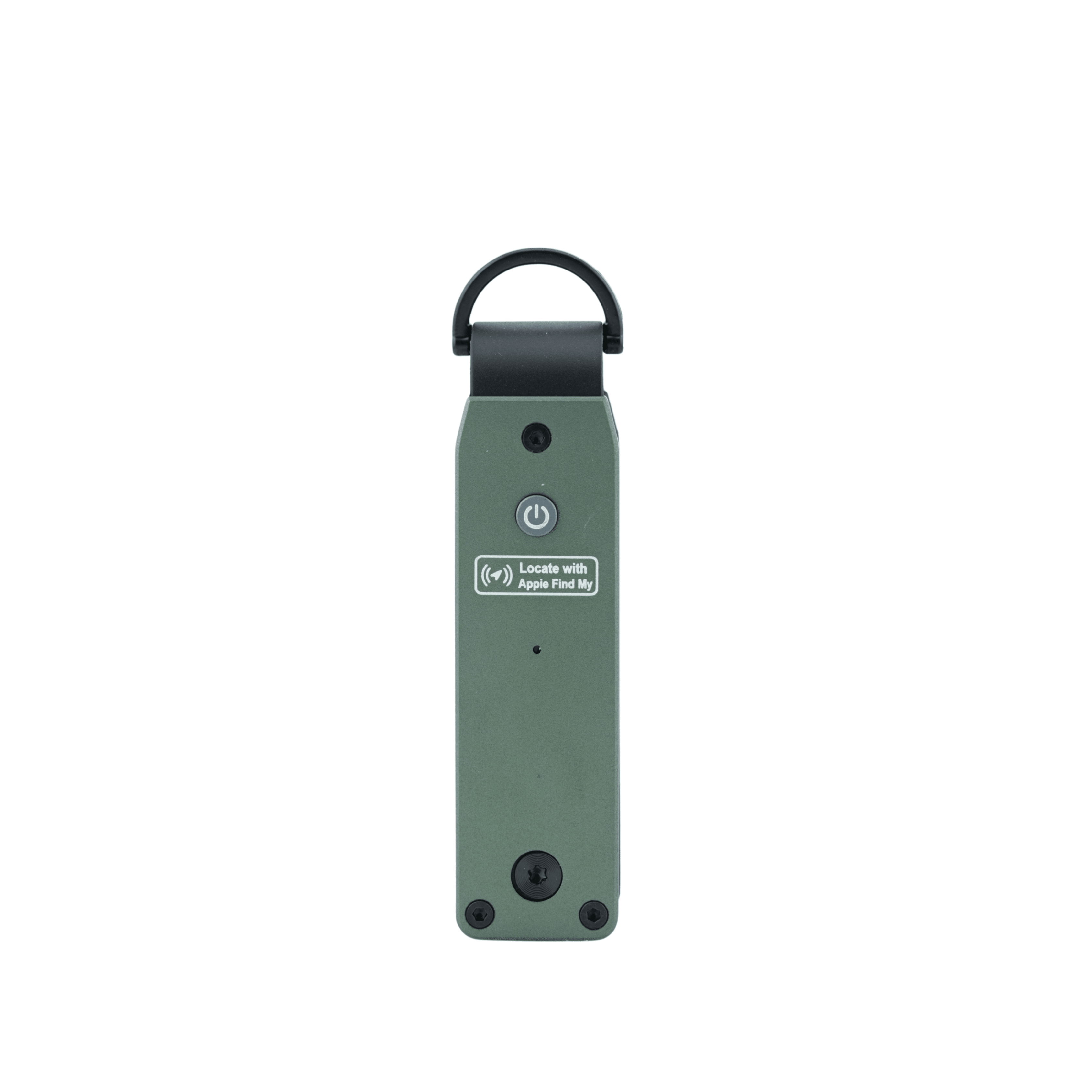 A green key organizer compatible with apple find my, with 'Locate with Apple Find My', shown on a plain white background.